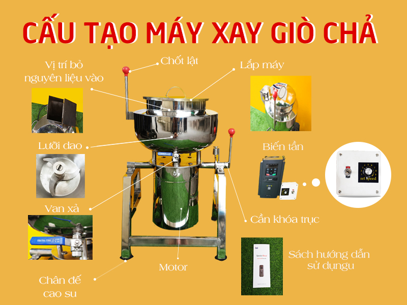 cấu tạo MÁY XAY GIÒ CHẢ YAMAFFUJI 15KG A15