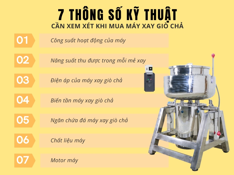 Kinh nghiệm mua máy xay giò chả - 7 thông số kĩ thuật, yếu tố cần quan tâm