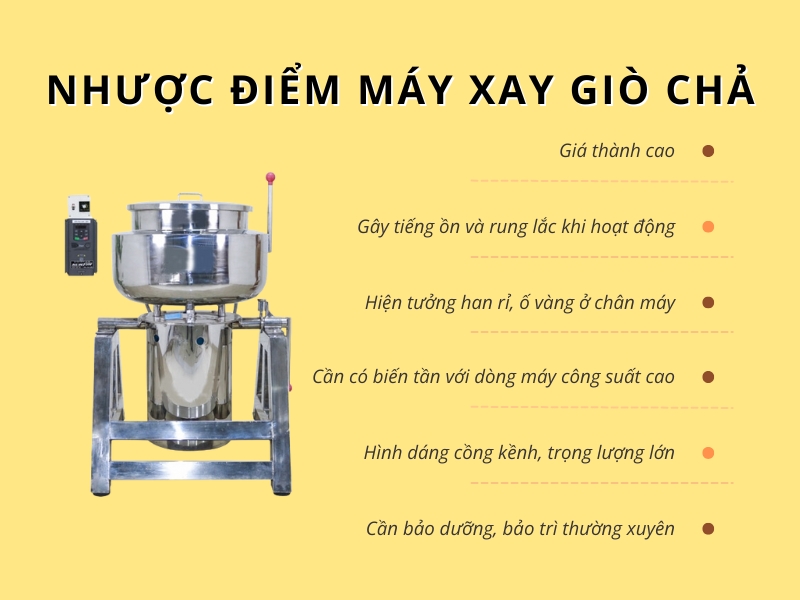 Nhược điểm máy xay giò chả