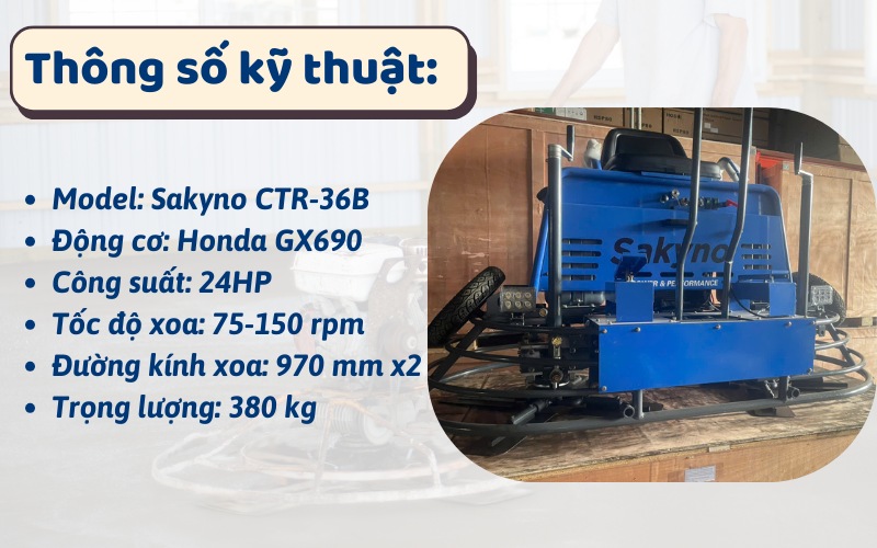 Máy xoa nền đôi Sakyno CRT-36B