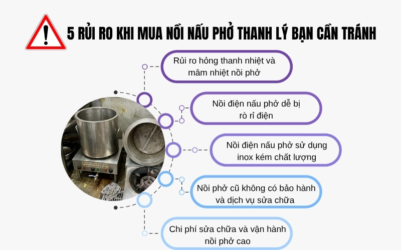 5 rủi ro khi mua nồi nấu phở thanh lý bạn cần tránh