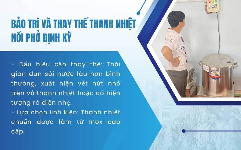 Bảo trì và thay thế thanh nhiệt nồi phở định kỳ
