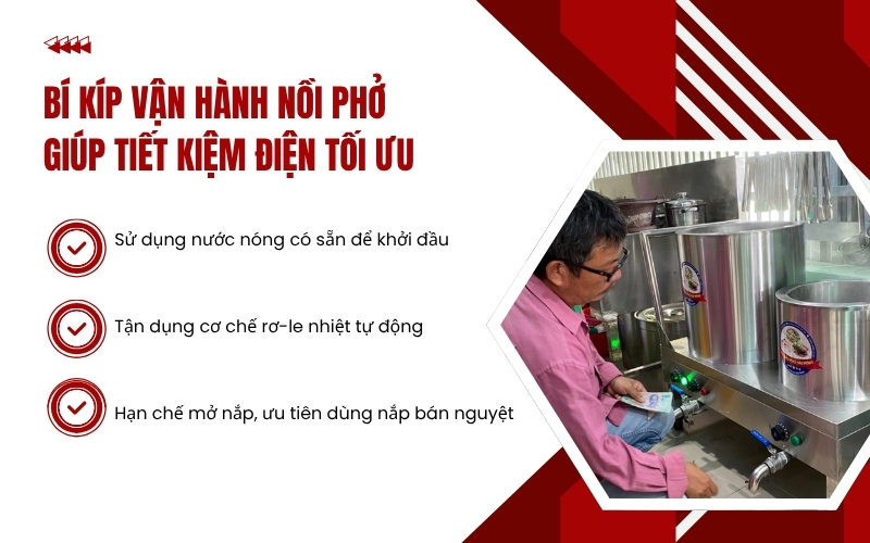 Bí kíp vận hành nồi phở giúp tiết kiệm điện tối ưu