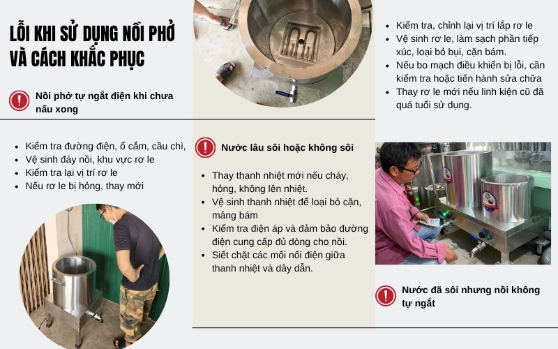 Các lỗi thường gặp khi sử dụng nồi phở và cách khắc phục