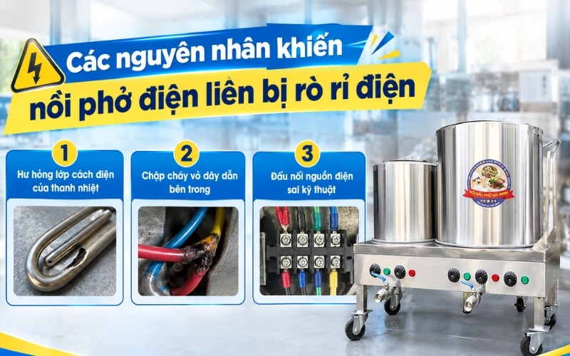 Các nguyên nhân khiến nồi phở điện liền bị rò rỉ điện