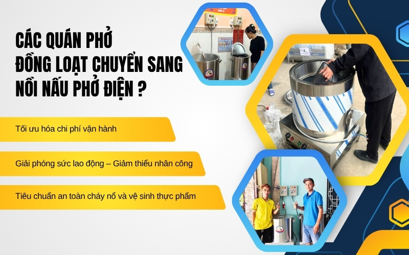Các quán phở đồng loạt chuyển sang nồi nấu phở điện