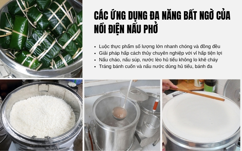 Các ứng dụng đa năng bất ngờ của nồi điện nấu phở