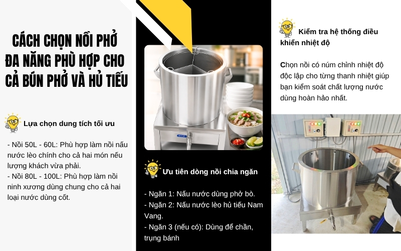 Cách chọn nồi phở đa năng phù hợp cho cả bún phở và hủ tiếu
