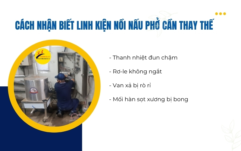 Cách nhận biết linh kiện nồi nấu phở cần thay thế