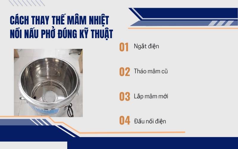 Cách thay thế mâm nhiệt nồi nấu phở đúng kỹ thuật