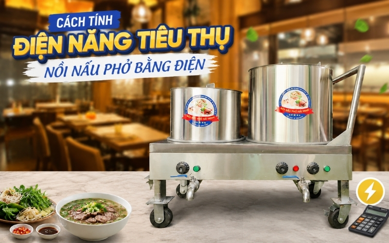 Cách tính điện năng tiêu thụ nồi nấu phở bằng điện