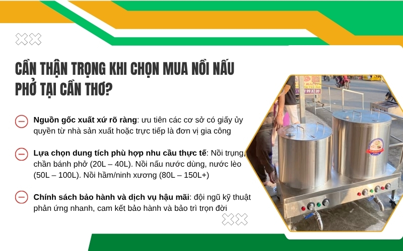 Cần thận trọng khi chọn mua nồi nấu phở tại Cần Thơ