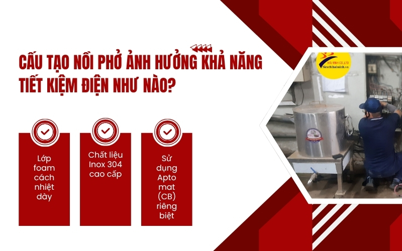 Cấu tạo nồi phở ảnh hưởng như nào khả năng tiết kiệm điện?
