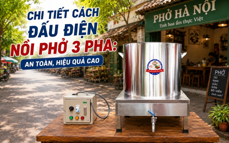 Chi tiết cách đấu điện nồi phở 3 pha: An toàn, Hiệu quả cao 