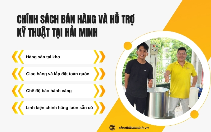 Chính sách bán hàng và hỗ trợ kỹ thuật tại Hải Minh
