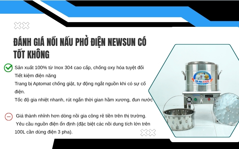 Đánh giá nồi nấu phở điện Newsun có tốt không