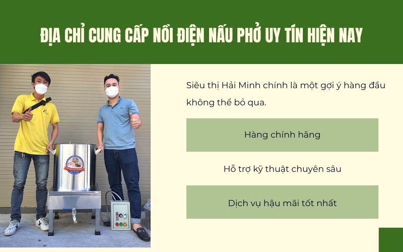 Địa chỉ cung cấp nồi điện nấu phở uy tín hiện nay