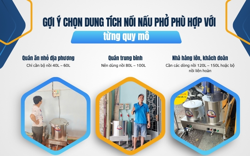 Gợi ý chọn dung tích nồi nấu phở phù hợp với từng quy mô
