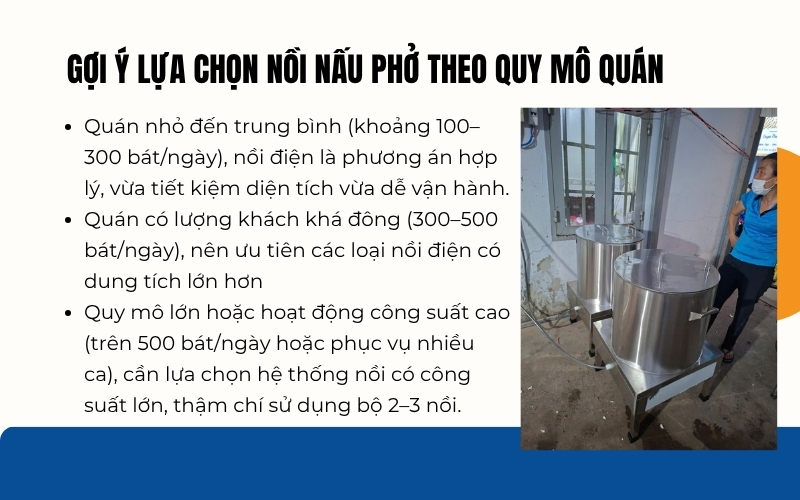 Gợi ý lựa chọn nồi nấu phở theo quy mô quán