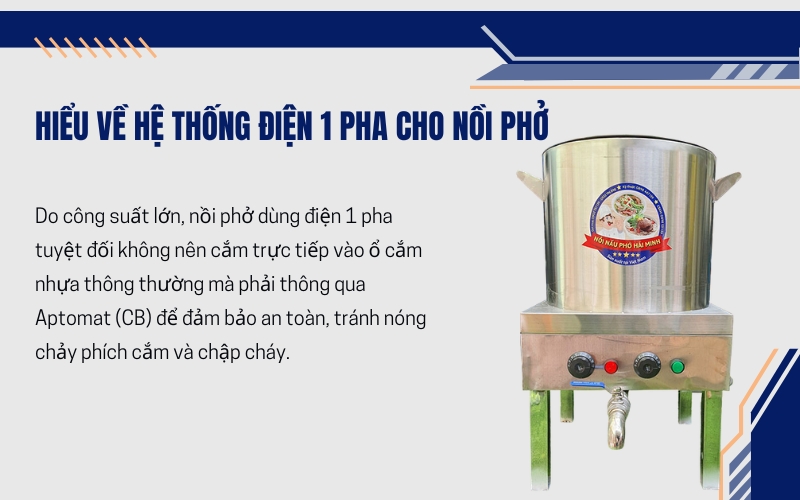 Hiểu về hệ thống điện 1 pha cho nồi phở