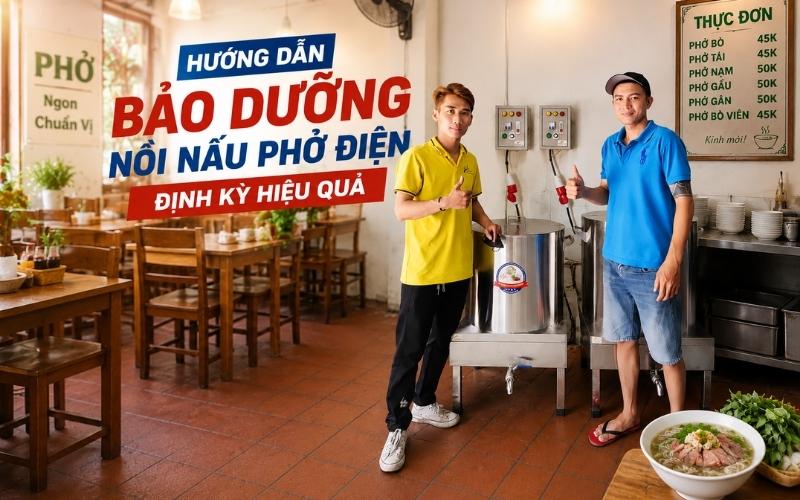 Hướng dẫn bảo dưỡng nồi nấu phở điện định kỳ hiệu quả