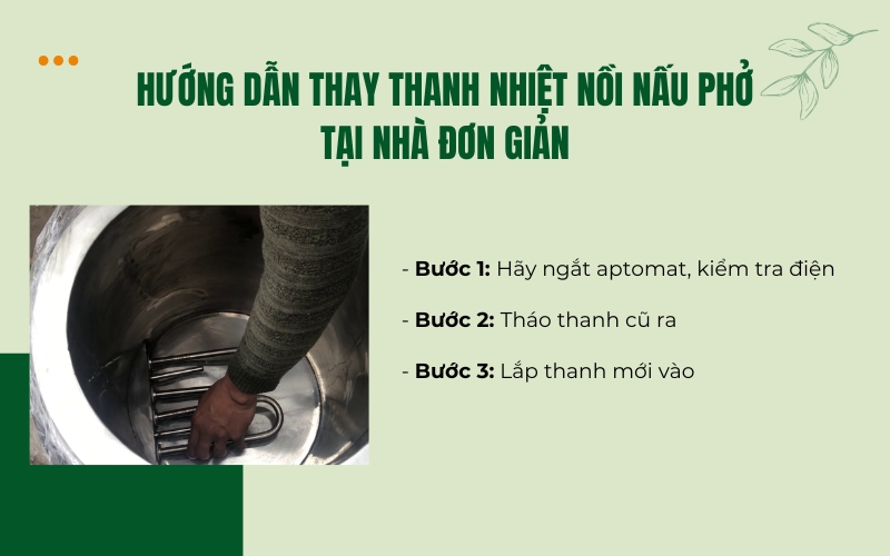 Hướng dẫn thay thanh nhiệt nồi nấu phở tại nhà đơn giản