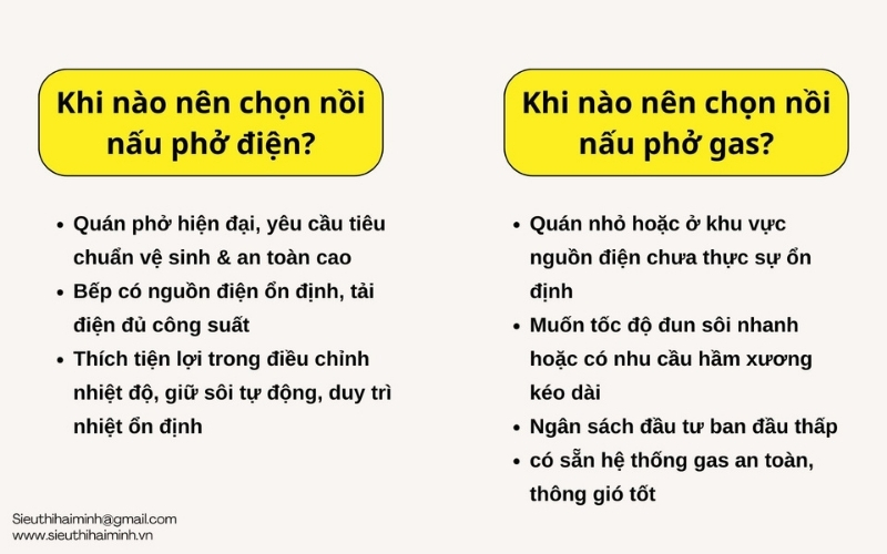 Khi nào nên dùng nồi nấu phở điện Khi nào nên dùng gas