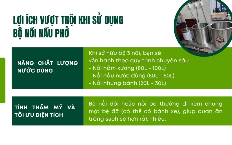 Lợi ích vượt trội khi sử dụng bộ nồi nấu phở