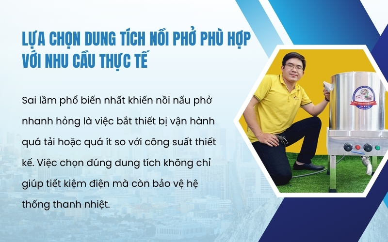 Lựa chọn dung tích nồi phở phù hợp với nhu cầu thực tế