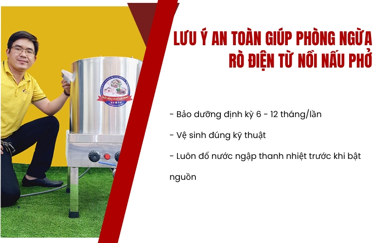 Lưu ý an toàn giúp phòng ngừa rò điện từ nồi nấu phở