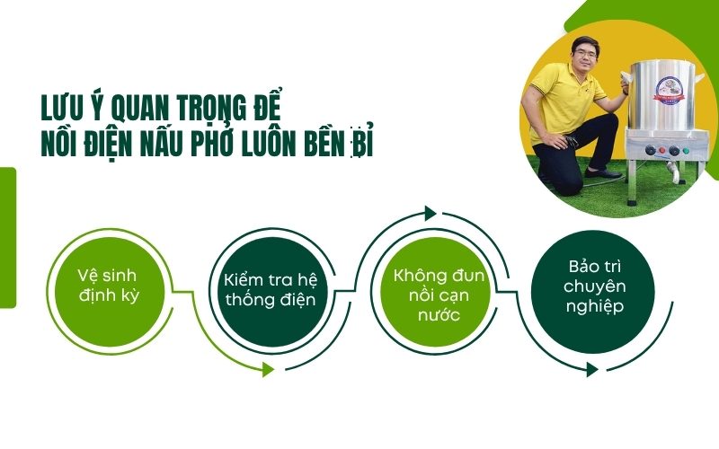 Lưu ý quan trọng để nồi điện nấu phở luôn bền bỉ