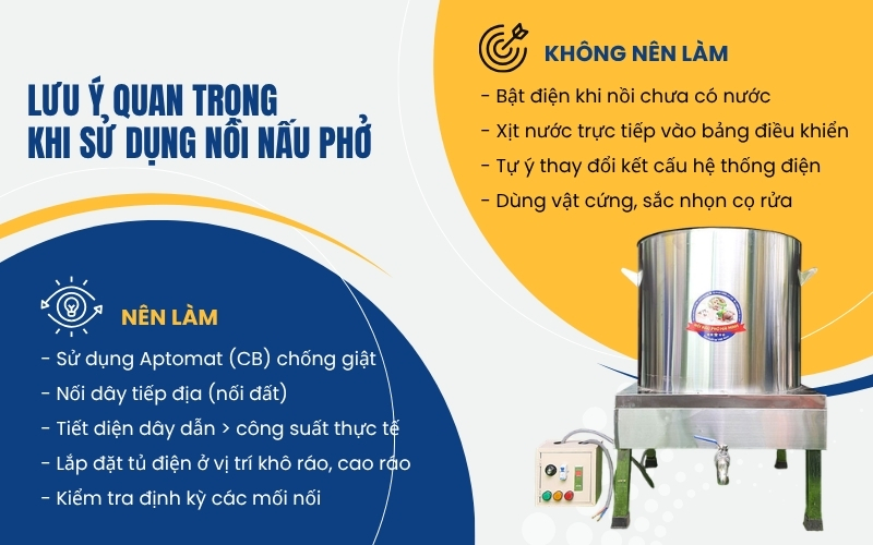 Lưu ý quan trọng khi sử dụng nồi nấu phở