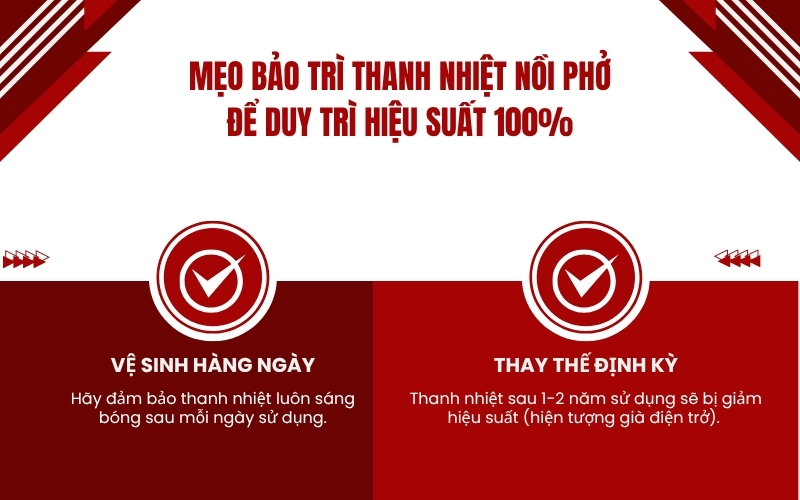 Mẹo bảo trì thanh nhiệt nồi phở để duy trì hiệu suất 100%