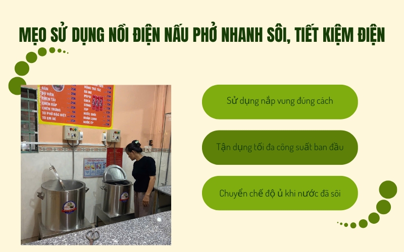 Mẹo sử dụng nồi điện nấu phở nhanh sôi, tiết kiệm điện