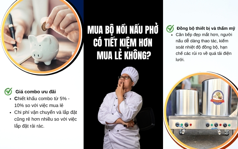 Mua bộ nồi nấu phở có tiết kiệm hơn mua lẻ không