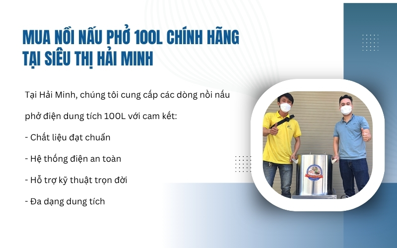 Mua nồi nấu phở 100L chính hãng tại Siêu thị Hải Minh