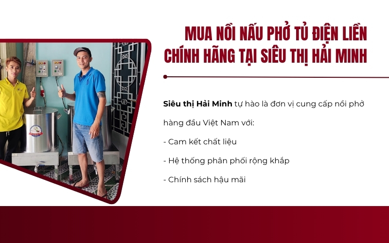Mua nồi nấu phở tủ điện liền chính hãng tại Siêu thị Hải Minh