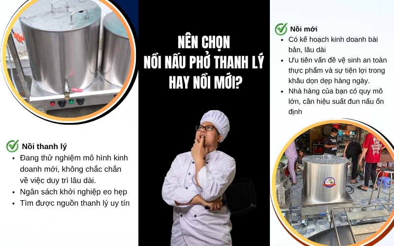 Nên chọn nồi nấu phở thanh lý hay nồi mới
