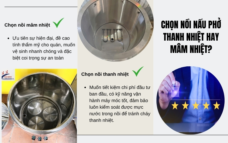 Nên chọn nồi nấu phở thanh nhiệt hay mâm nhiệt