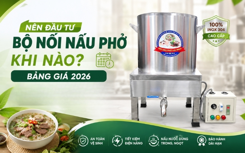 Nên đầu tư bộ nồi nấu phở khi nào? Bảng giá 2026