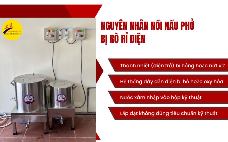 Nguyên nhân nồi nấu phở bị rò rỉ điện