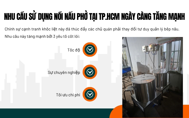 Nhu cầu sử dụng nồi nấu phở tại TP.HCM ngày càng tăng mạnh