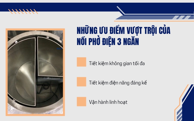 Những ưu điểm vượt trội của nồi phở điện 3 ngăn