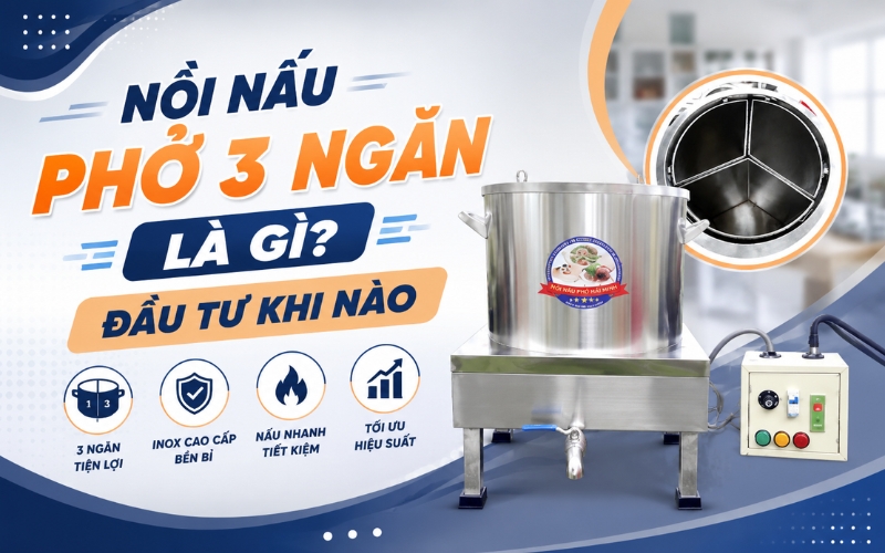 Nồi nấu phở 3 ngăn là gì? Đầu tư khi nào 