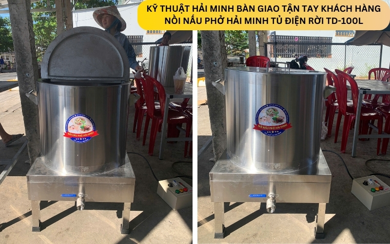 Nồi nấu phở Hải Minh tủ điện rời TD-100L
