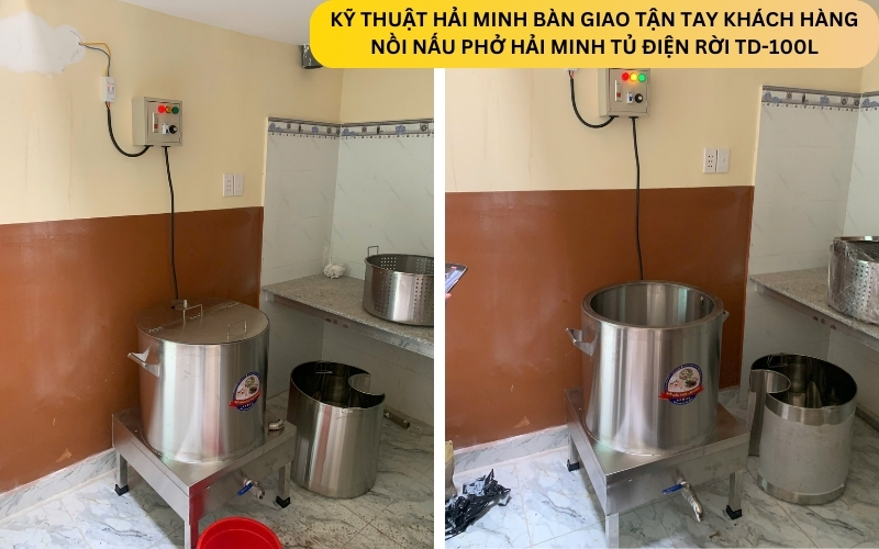 Nồi nấu phở Hải Minh tủ điện rời TD-100L