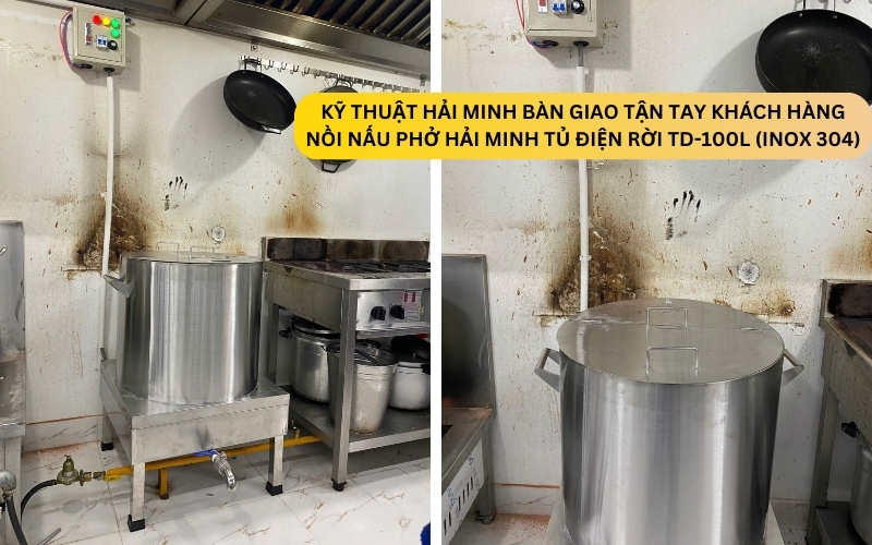 Nồi nấu phở Hải Minh tủ điện rời TD-100L (Inox 304)