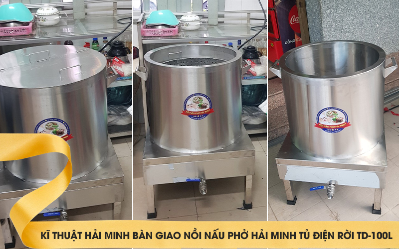 Nồi nấu phở Hải Minh tủ điện rời TD-100L