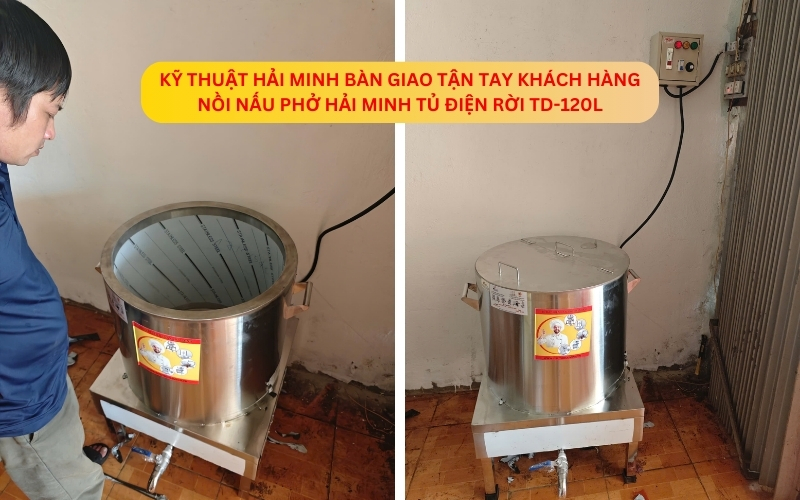Nồi nấu phở Hải Minh tủ điện rời TD-120L