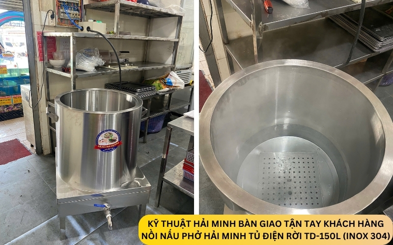 Nồi nấu phở Hải Minh tủ điện rời TD-150L (Inox 304)